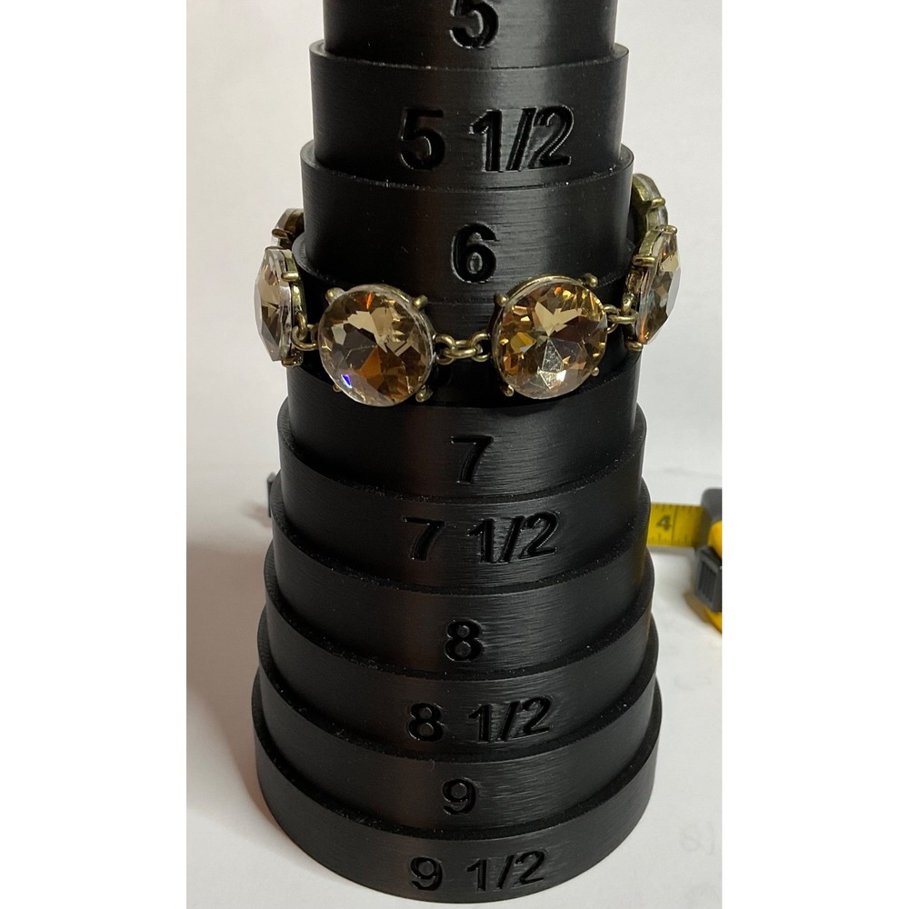 Kirks Folly Link Bracelet Antique-finish/Warm Gold-tone Champagne Crystals 7" - Picture 7 of 10